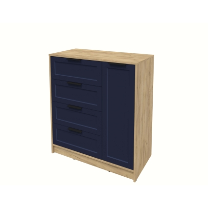 Тумба Тренд КТ-Т90 (Дуб золотой ЛДСП/ Индиго ЛМДФ) Ш900 В1020 Г451